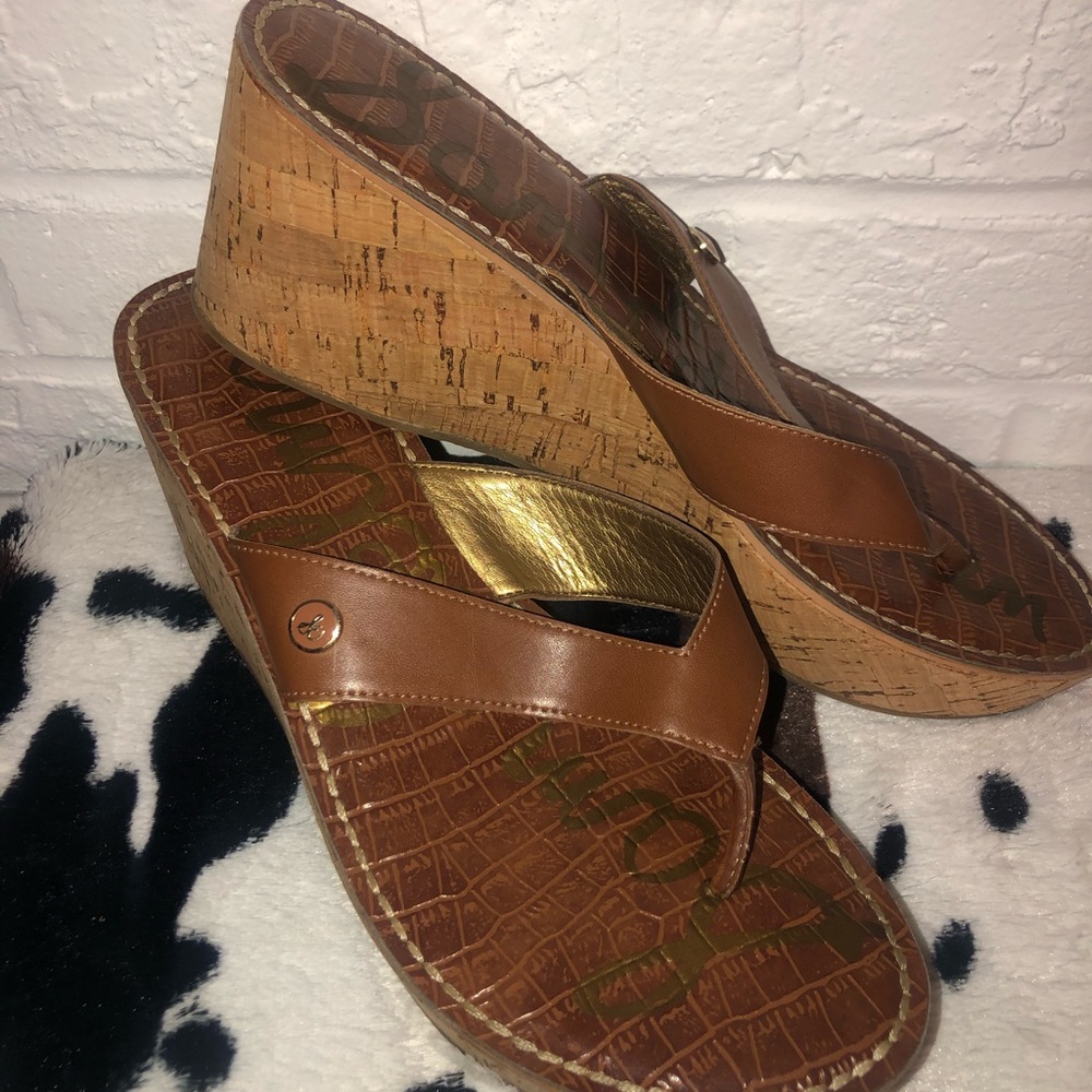 Sam Edelman Flip Flop Cork Wedge Sandals